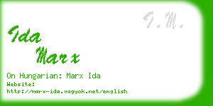 ida marx business card